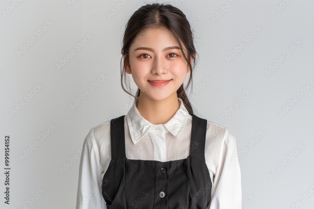young women in work uniforms and aprons, highlighting their warm smiles and approachable demeanor, perfect for hospitality or service industry promotions. young women in work uniforms and aprons, highlighting their warm smiles and approachable demeanor, perfect for hospitality or service industry promotions.