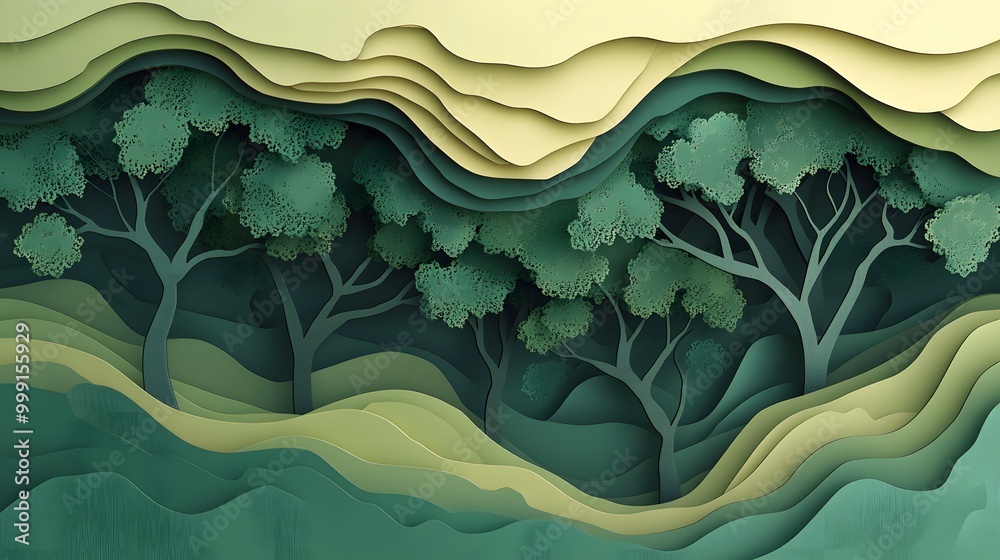Tree nature background with abstract paper cut out or silhouette outline design, summer eco or landscaping service border with 3d drop shadow cutout. Tree nature background with abstract paper cut out or silhouette outline design, summer eco or landscaping service border with 3d drop shadow cutout.