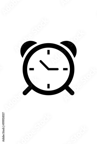 simple alarm clock icon for design.