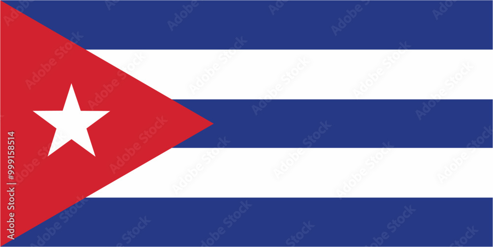 Cuba official flag vector with standard size and proportion. National flag emblem with accurate size and colors. Cuba official flag vector with standard size and proportion. National flag emblem with accurate size and colors.