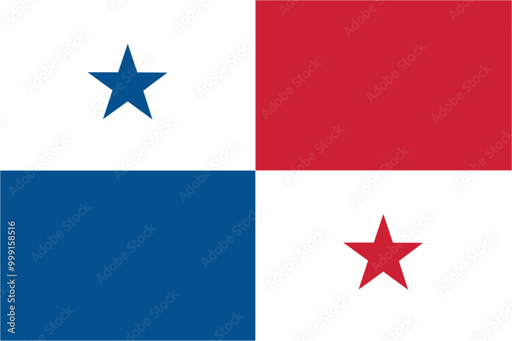 Panama official flag vector with standard size and proportion. National flag emblem with accurate size and colors. Panama official flag vector with standard size and proportion. National flag emblem with accurate size and colors.