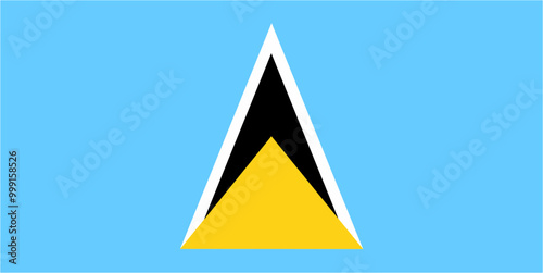 Saint Lucia official flag vector with standard size and proportion. National flag emblem with accurate size and colors.