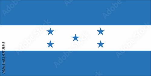 Honduras official flag vector with standard size and proportion. National flag emblem with accurate size and colors.