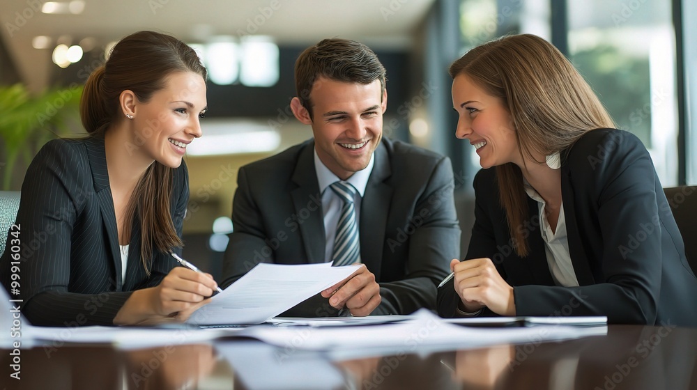 Business Meeting with Professionals in Office Setting Business Meeting with Professionals in Office Setting