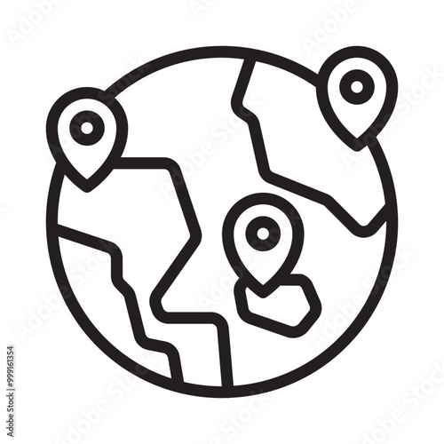 World icon Editable Stroke. Pixel Perfect Vector