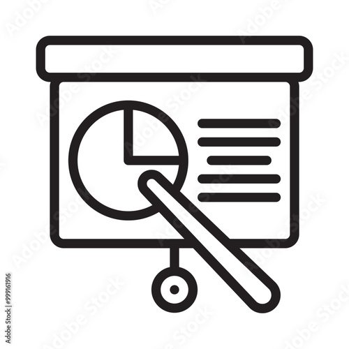 Presentation Icon Editable Stroke. Pixel Perfect Vector