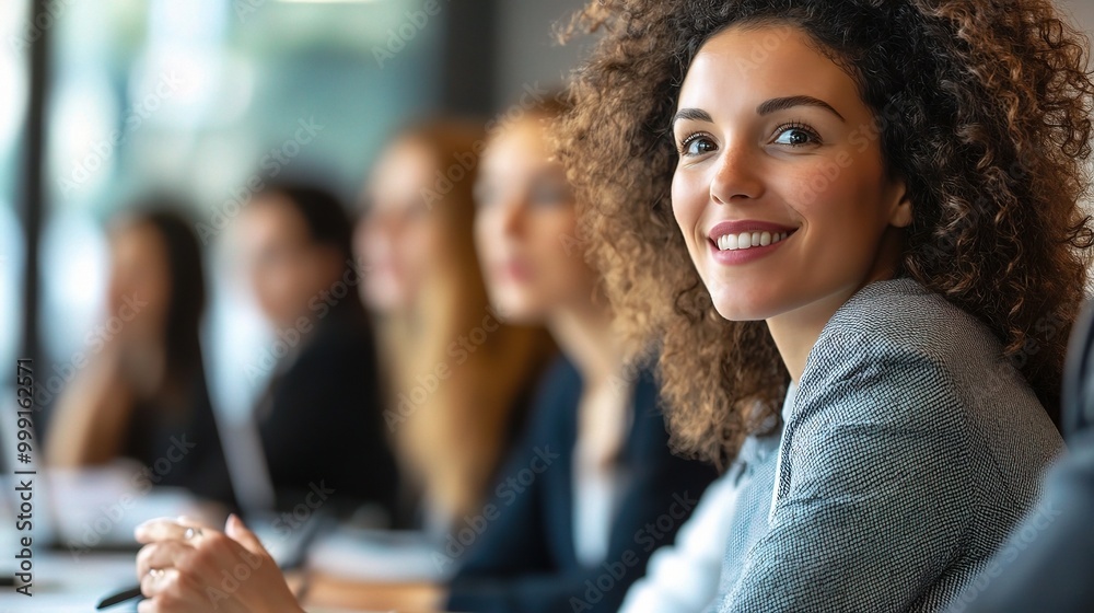 Confident Businesswoman in Professional Meeting Setting