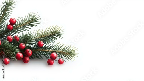 A white background with a red and green Christmas tree