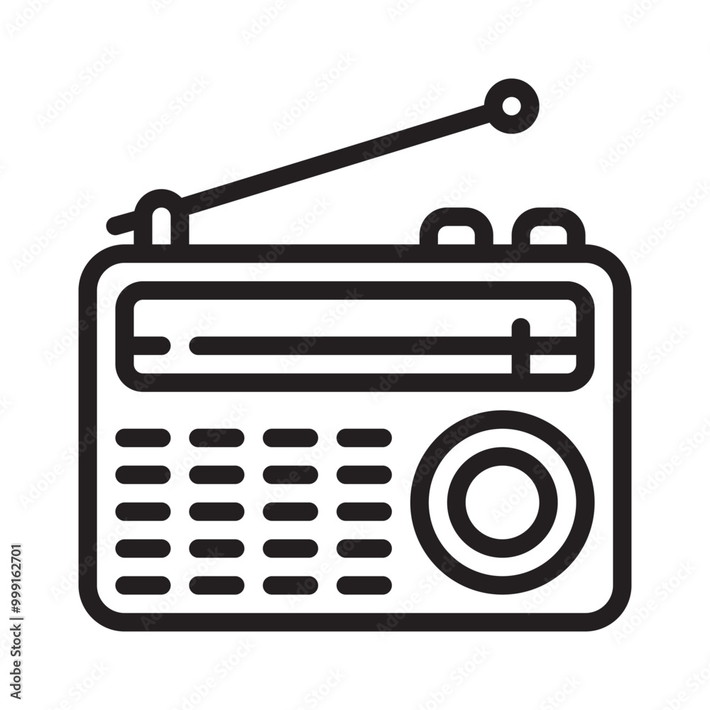 Radio Icon Editable Stroke. Pixel Perfect Vector Radio Icon Editable Stroke. Pixel Perfect Vector