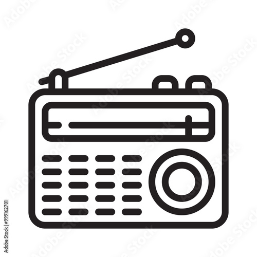 Radio Icon Editable Stroke. Pixel Perfect Vector