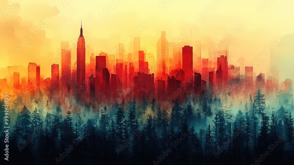 Fototapeta premium Skyline Fog