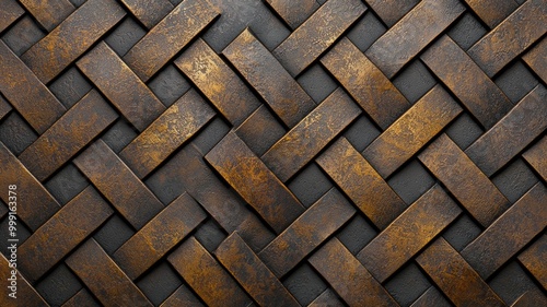 A close up of a weaved pattern made of metal