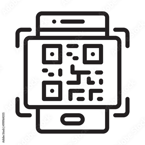 Qr code Icon Editable Stroke. Pixel Perfect Vector