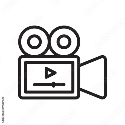 Video Icon Editable Stroke. Pixel Perfect Vector