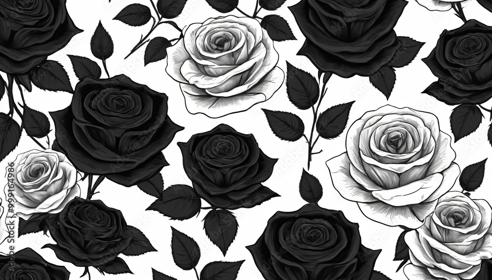 roses Flower pattern illustration background 