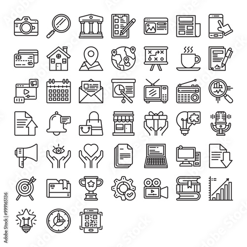 59 Big Collection Of Web User Interface line Icons