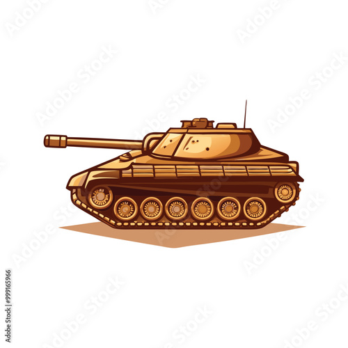 A cartoon illustration of a brown tank with a cannon. The tank has tracks and wheels. It's in stealth mode with cloaking technology, so it's invisible.