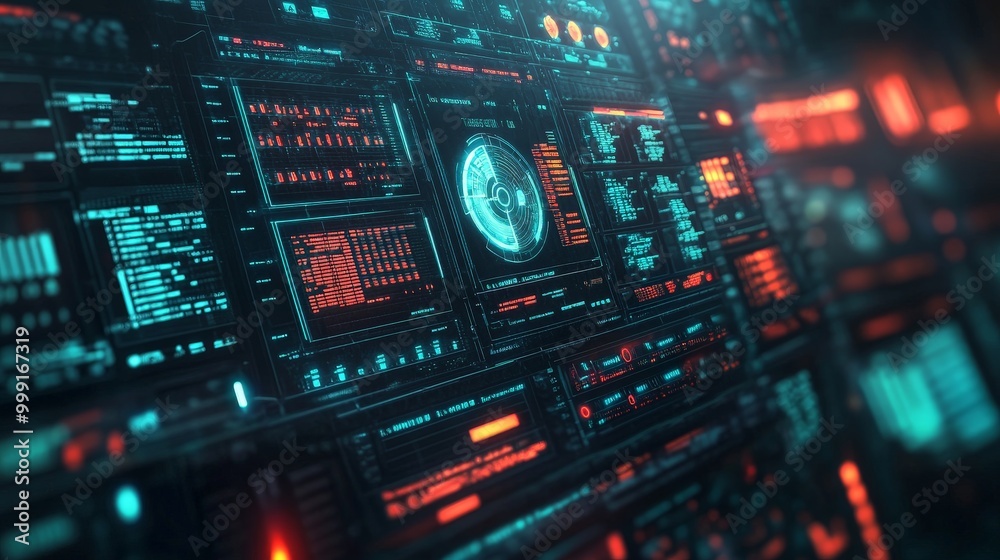 A digital interface monitoring secure server connections, with alerts and logs showing successful encryption of data. A digital interface monitoring secure server connections, with alerts and logs showing successful encryption of data.