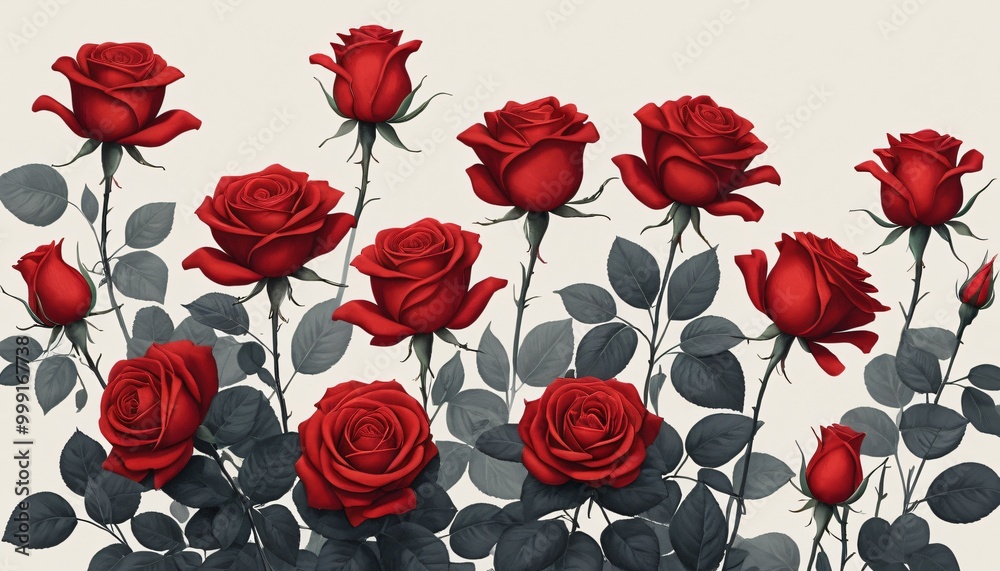 Fototapeta premium roses Flower pattern illustration background 