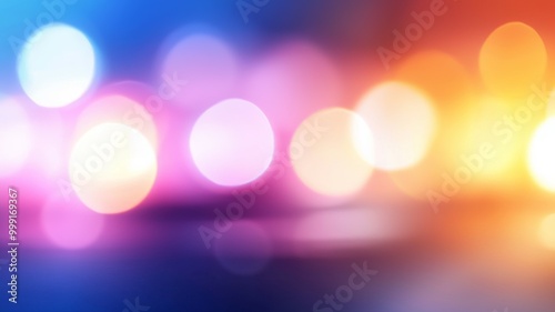 A blurry image of a cityscape with bright colors and a lot of circles