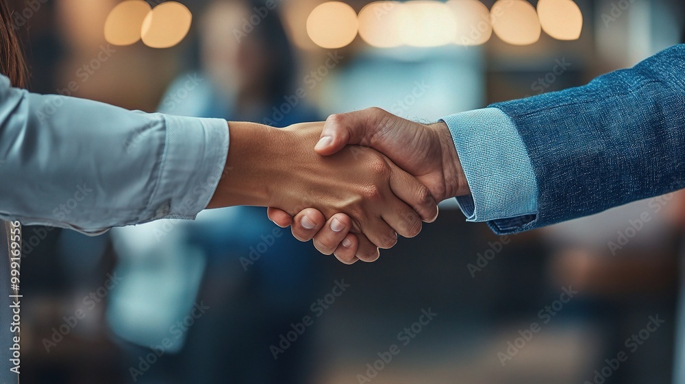 Business Partnership Handshake in a Modern Setting Business Partnership Handshake in a Modern Setting