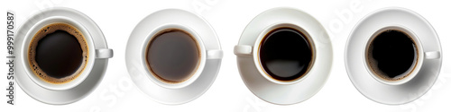 Hot coffee png cut out element set