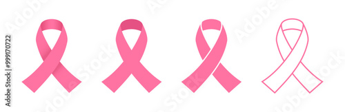 Breast cancer awareness ribbon set