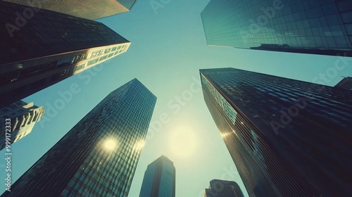 Tall Skyscrapers Reaching for the Clear Sky