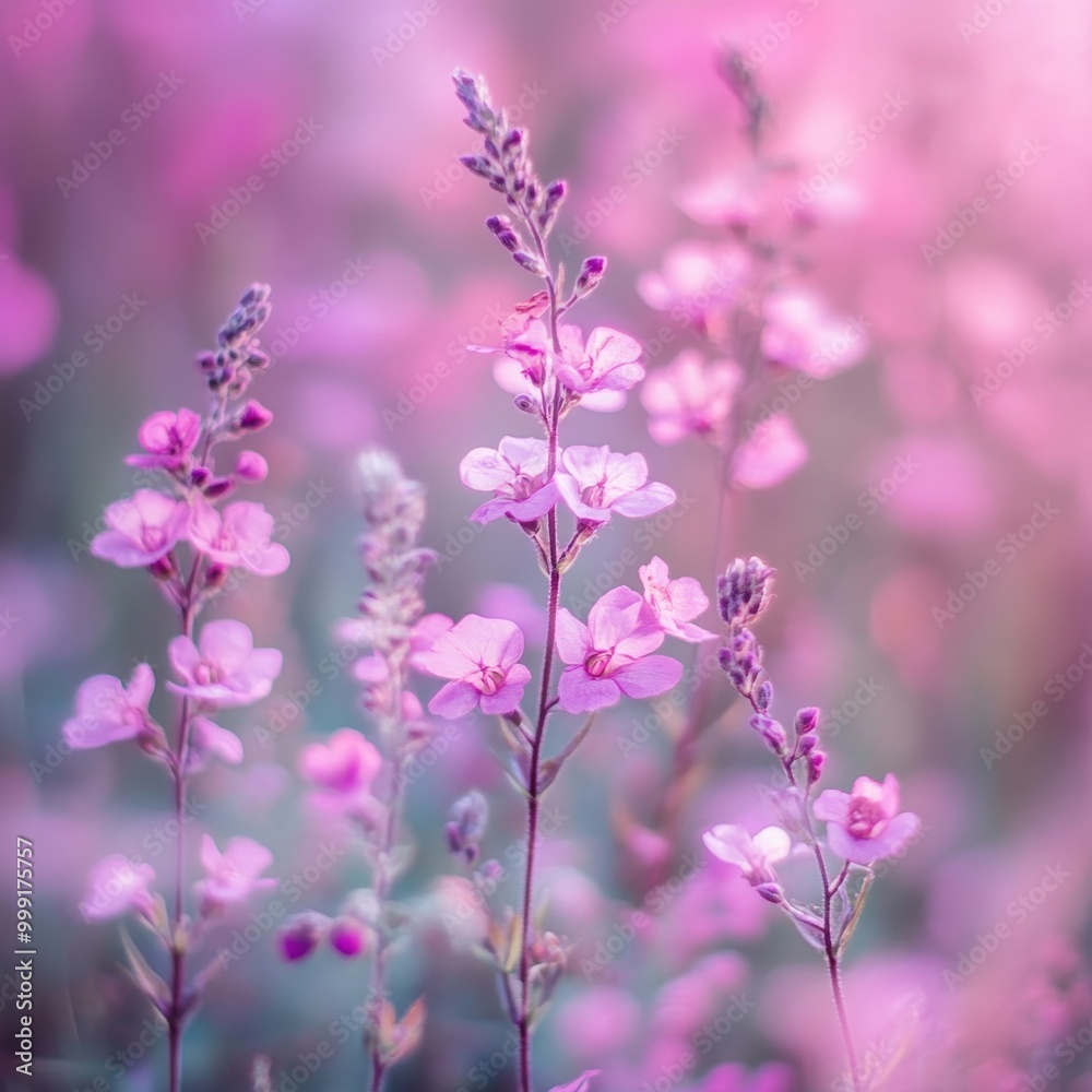 Fototapeta premium focus photography of pink delphimium flowers