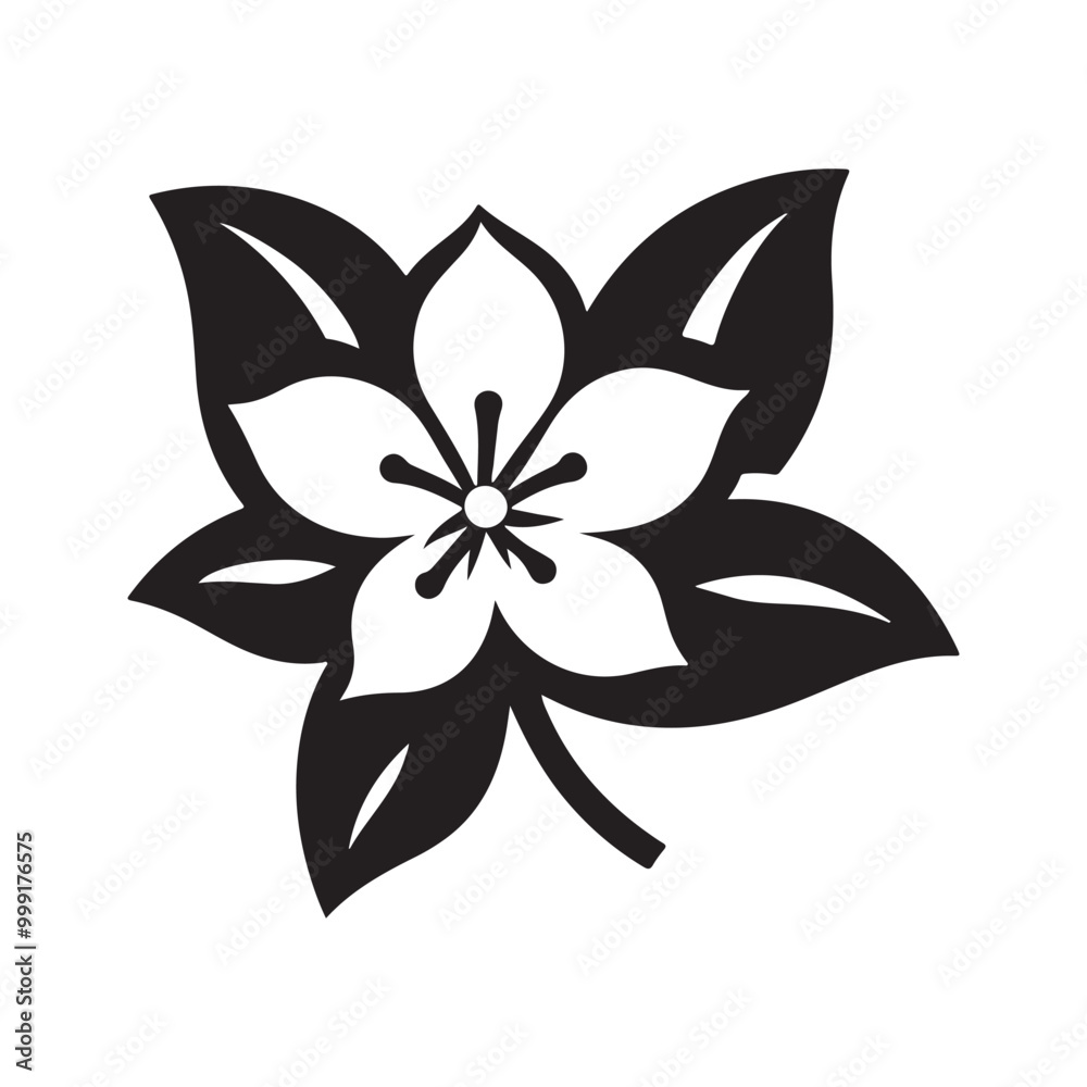 Jasmine Flower Silhouette - Simple and Clean Jasmine Flower Icon, Perfect for Use in Nature-inspired Logos, Botanical Illustrations, or Elegant Minimalist Branding for Beauty and Wellness Projects.
Jasmine Flower Silhouette - Simple and Clean Jasmine Flower Icon, Perfect for Use in Nature-inspired Logos, Botanical Illustrations, or Elegant Minimalist Branding for Beauty and Wellness Projects.