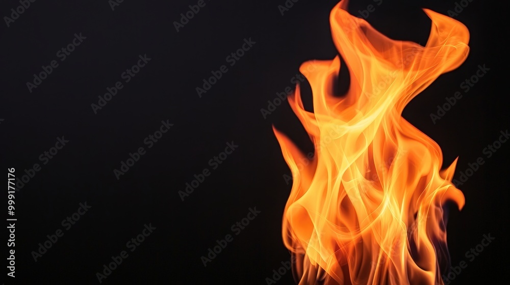 Fiery Flames Isolated on Black Background Abstract Fire Design Element Fiery Flames Isolated on Black Background Abstract Fire Design Element