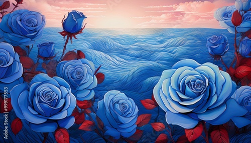 Roses Flower pattern illustration background 