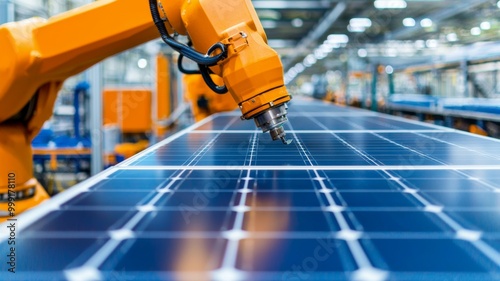 Wallpaper Mural A robot is working on a solar panel Torontodigital.ca