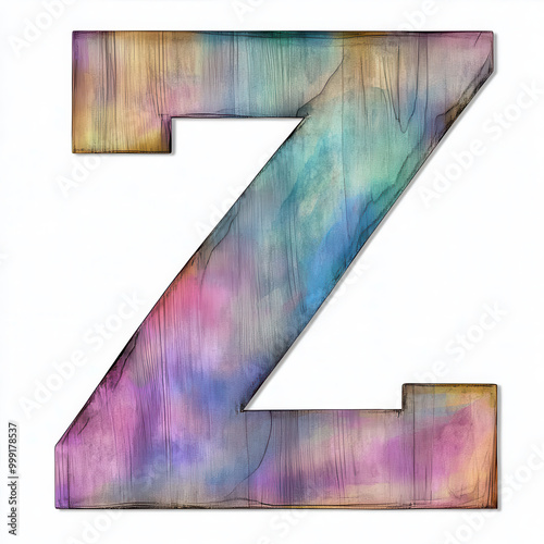 Wallpaper Mural The letter Z in pastel painted wood. Isolated on a white background. Torontodigital.ca