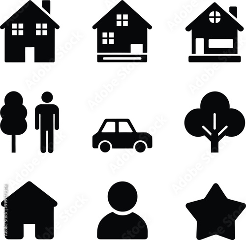 Basic Icon Set with a white background