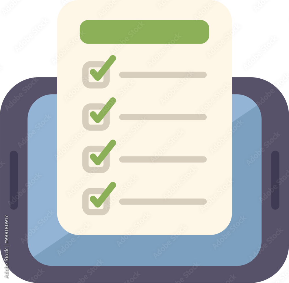 Smartphone is showing a digital checklist on its screen, representing the concept of task management using mobile applications Smartphone is showing a digital checklist on its screen, representing the concept of task management using mobile applications