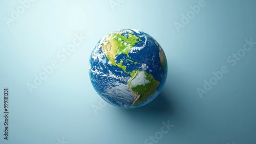 A blue and green planet with the continents of North America and South America