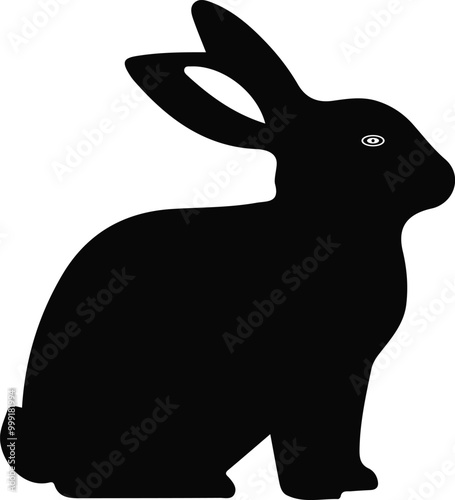 a rabbit vector, illustration, of silhouette, image Art & Illustration.