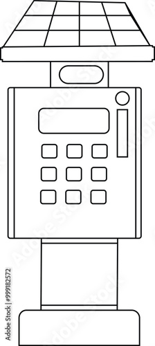  parking ticket payment vector machine. Art & Illustration.