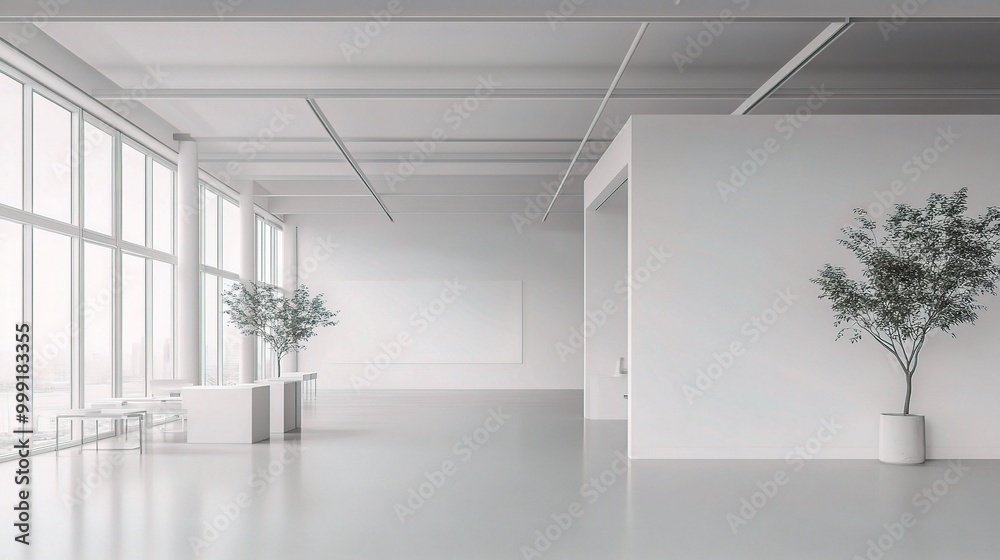Modern Minimalist Indoor Space with Natural Elements