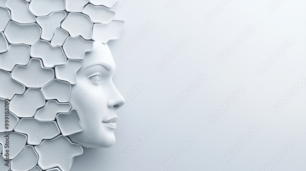 Exploring Emotional Intelligence and Social Skills - 3D Illustration of Multiple Heads with Diverse Expressions, Copy Space Available Exploring Emotional Intelligence and Social Skills - 3D Illustration of Multiple Heads with Diverse Expressions, Copy Space Available
