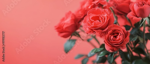 focus photo of red rose flowers against green background of nature