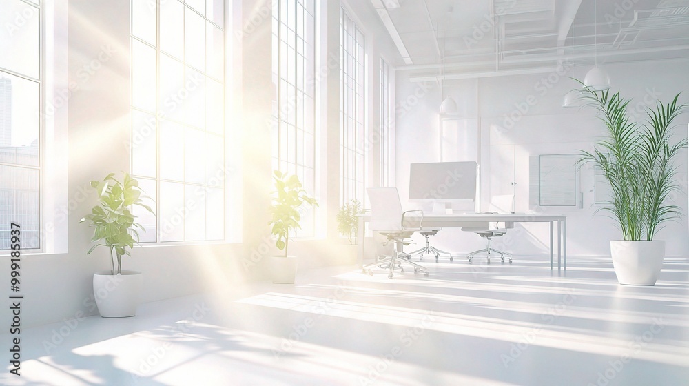 Fototapeta premium Bright and Modern Office Space with Natural Light