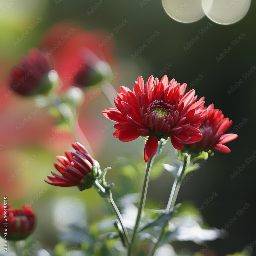 Close-up photo of red chrysanthemum flowers Close-up photo of red chrysanthemum flowers