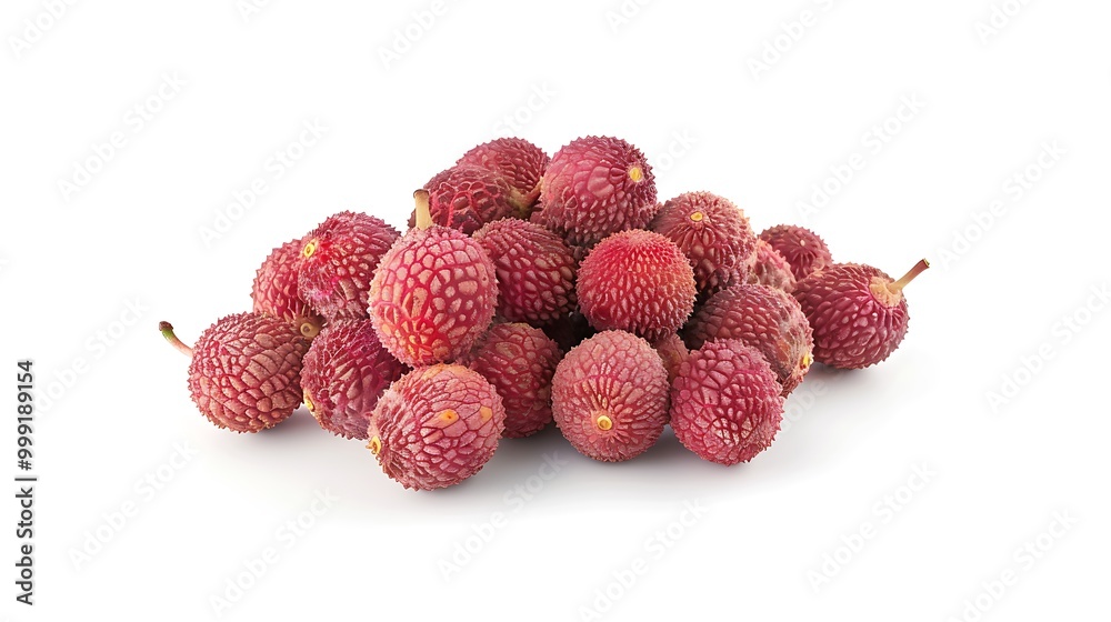Fresh lychees isolated on white background Fresh lychees isolated on white background