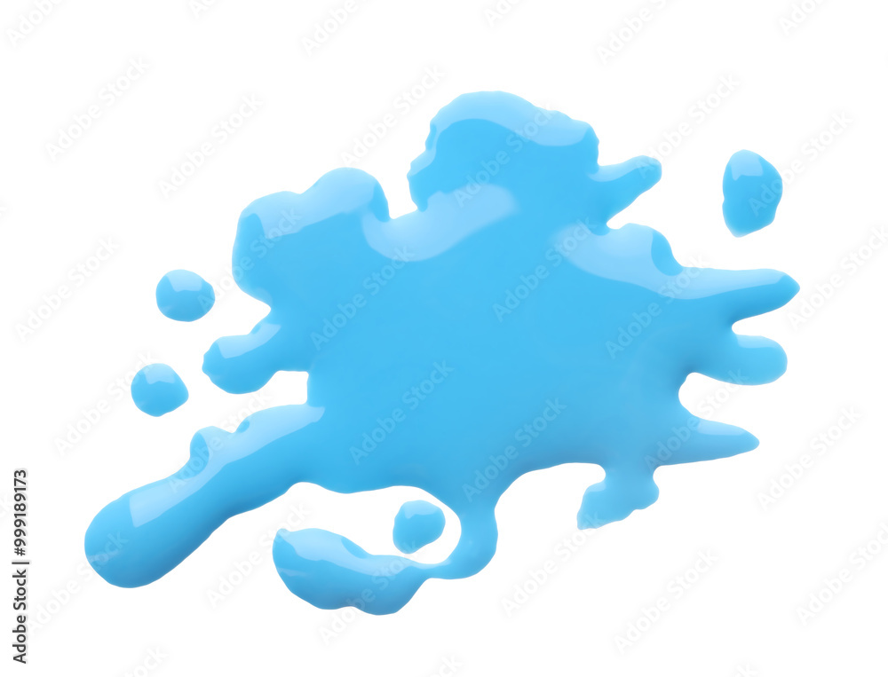 Blot of light blue printer ink isolated on white, top view Blot of light blue printer ink isolated on white, top view