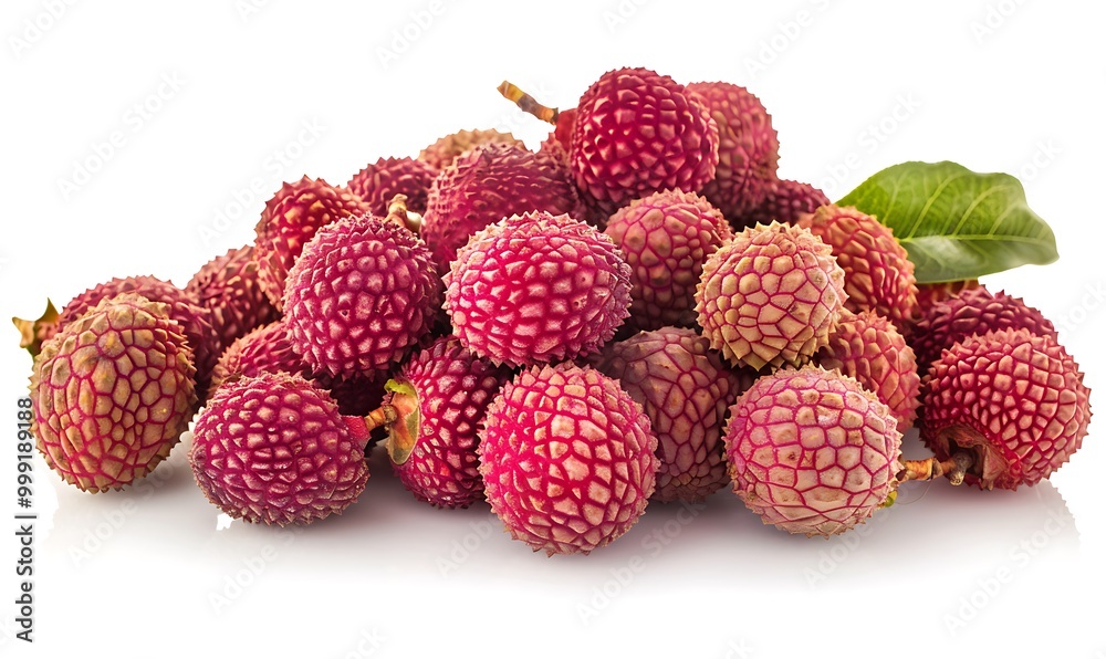 Fresh lychees isolated on white background Fresh lychees isolated on white background