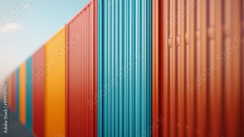 Border patrol inspecting goods at a massive trade wall, 3D illustration photo