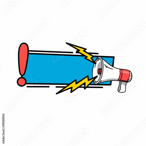 discount banner vector with megaphone. Banner announcing mega discount with half price reduction. Special offer with 50 percent off advertisement. Promotion poster template megaphone vector.