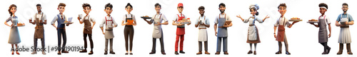 3D jobs character  png cut out element set photo